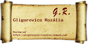 Gligorovics Rozália névjegykártya